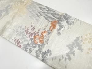 佐賀錦　庭園風景模様織り出し　袋帯